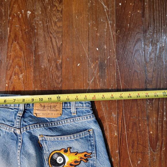 Custom One of One Levi Orange Tab Jeans - Picture 5 of 7